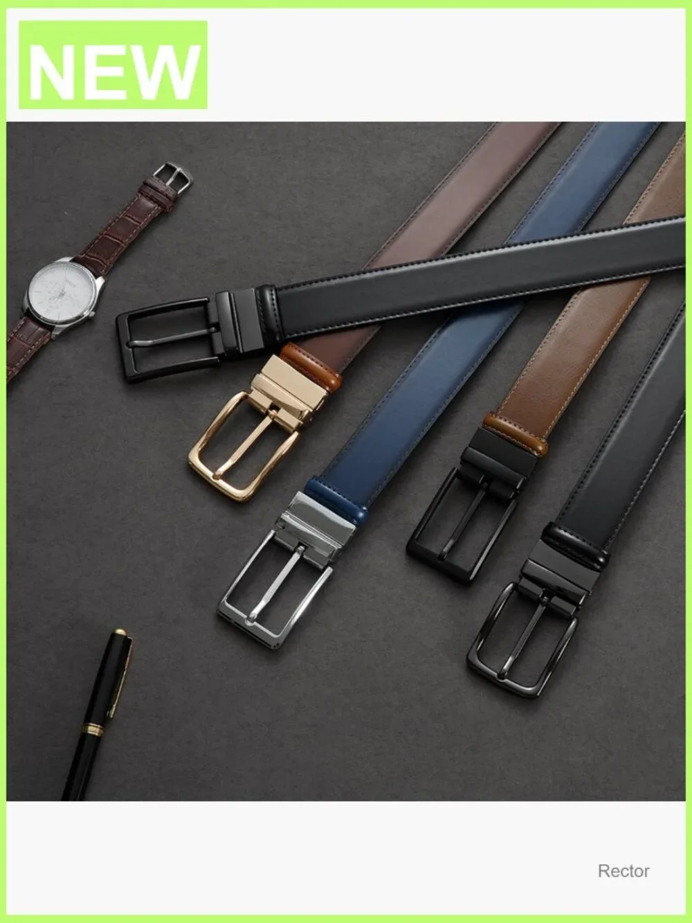Men's Genuine Leather Reversible Belt 1.25